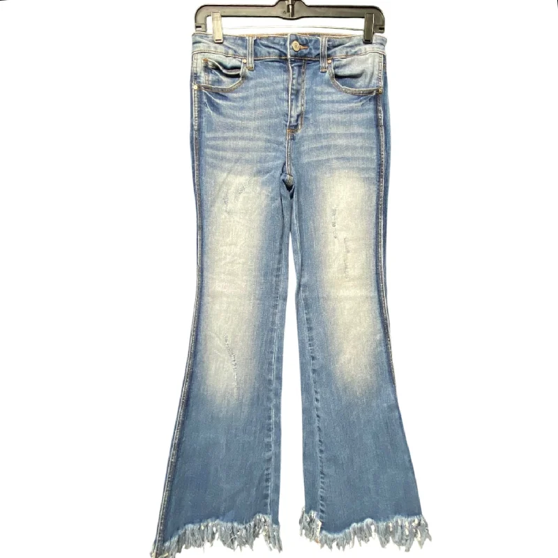 Jeans Flared By Clothes Mentor In Blue Denim, Size: 4