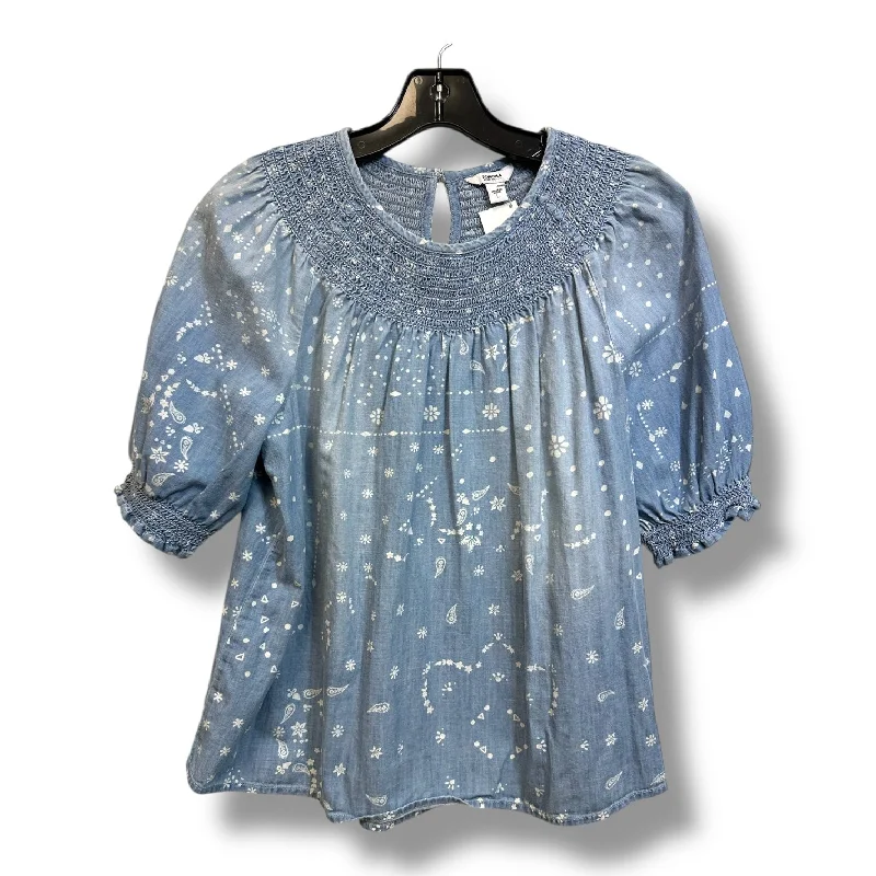 Top Short Sleeve By Sonoma In Blue Denim, Size: L