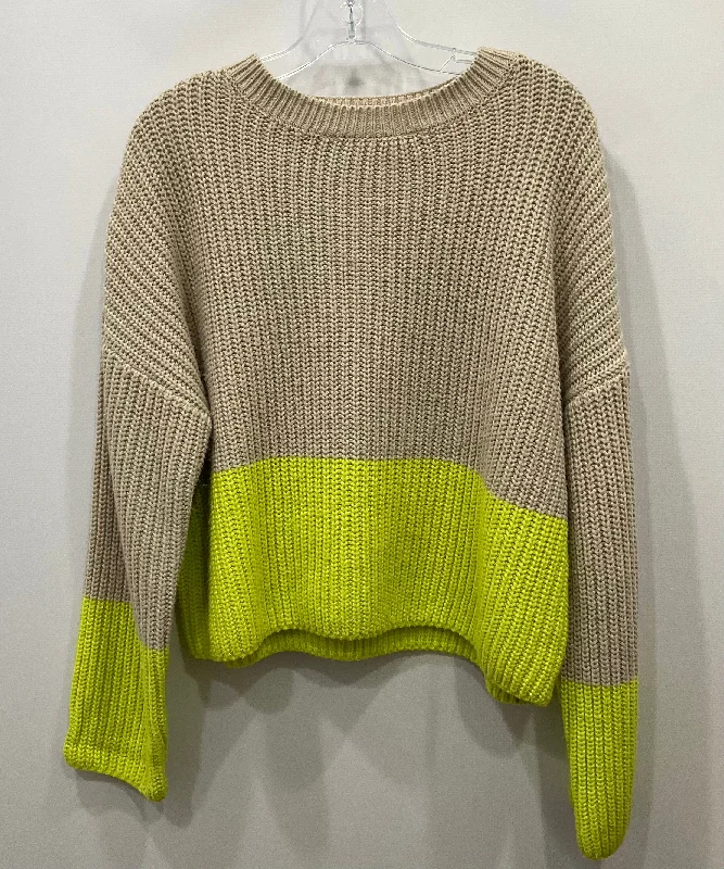 Sweater By Clothes Mentor In Tan & Yellow, Size: L