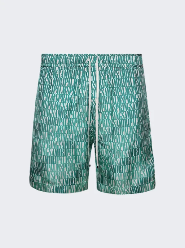 Amiri X The Webster Silk Palm Springs Shorts Green