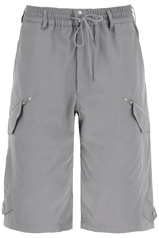 Y-3 Men's Canvas multi-Pocket Bermuda Shorts.