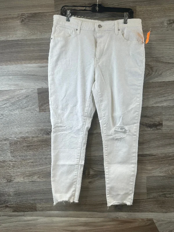 Jeans Skinny By Levis In White Denim, Size: 10