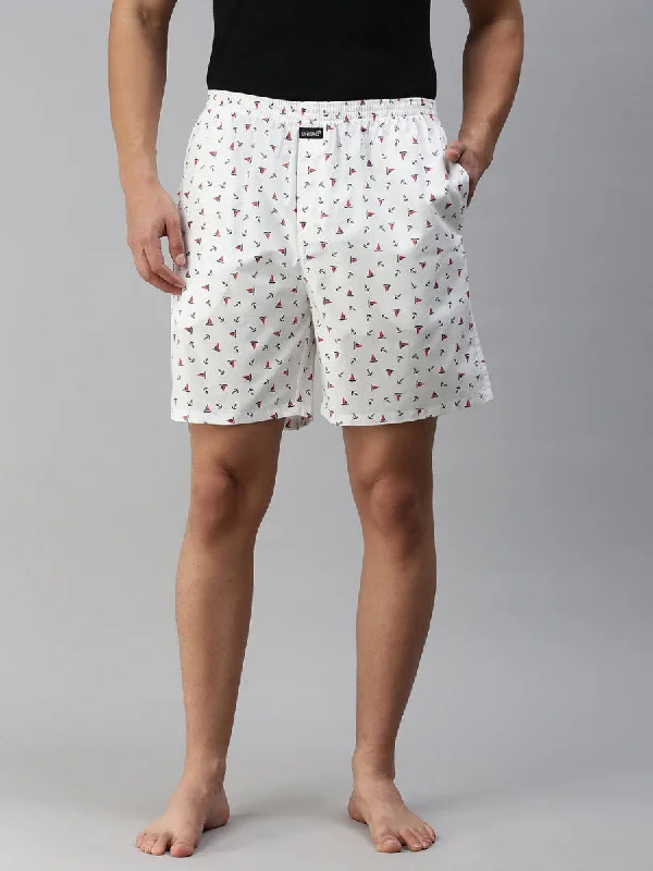 Mens Printed Woven Boxer Long WB15