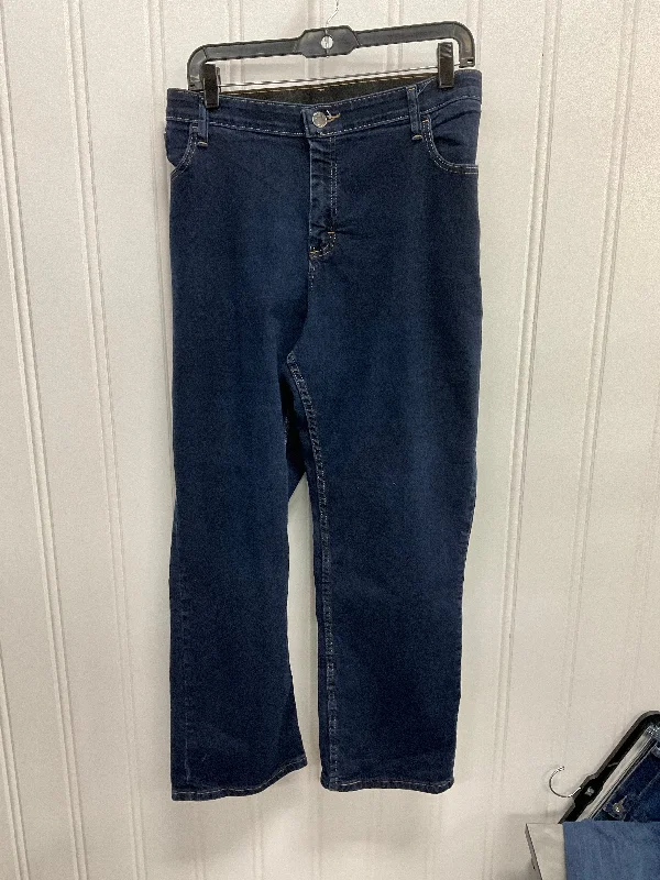 Jeans Straight By Riders In Blue Denim, Size:20