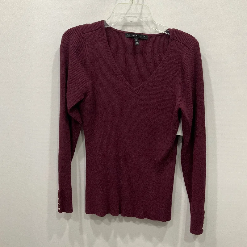 Top Long Sleeve By White House Black Market In Purple, Size: Xl