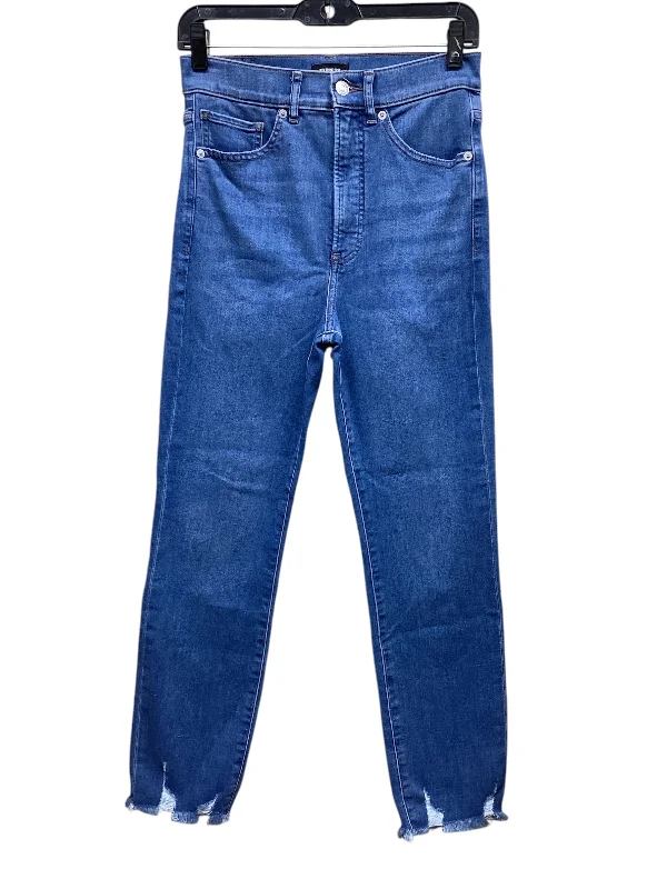 Jeans Straight By Express In Blue Denim, Size: 4