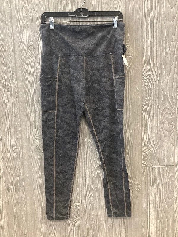 Athletic Leggings By Tuff Athletics In Grey, Size: M