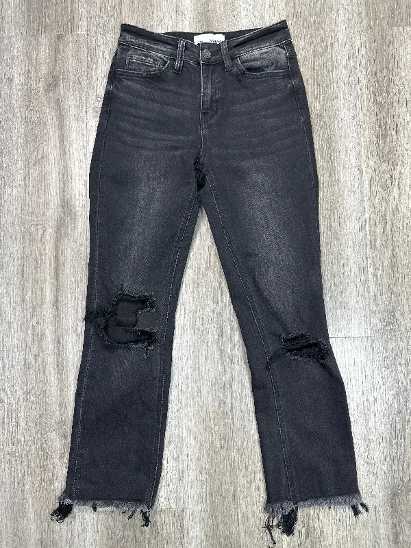 Jeans Straight By Vervet In Black Denim, Size: 0