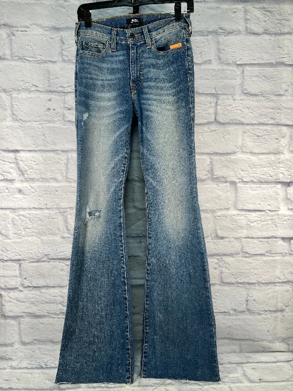 Jeans Flared By Clothes Mentor In Blue Denim, Size: 4